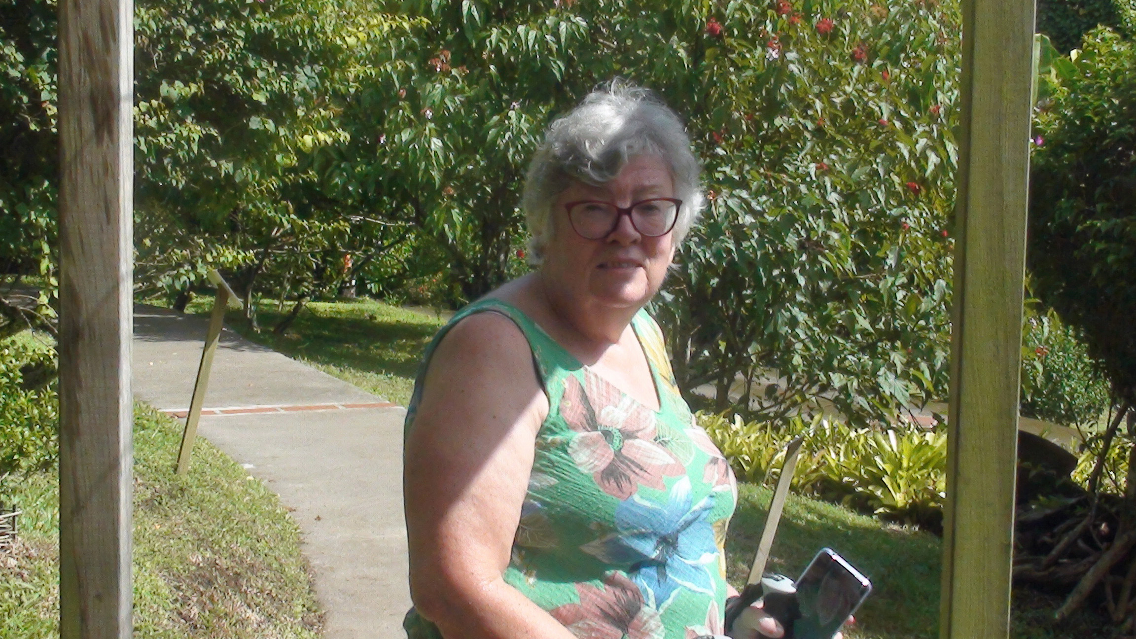 Anne in Botanic Gardenin Guadaloupe 2 November 2023